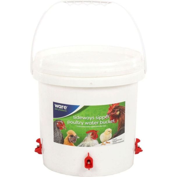 Sideways Sipper Poultry Water Bucket - 2.5 Gallons