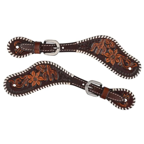 Circle Y Desert Rawhide Edge Spur Straps