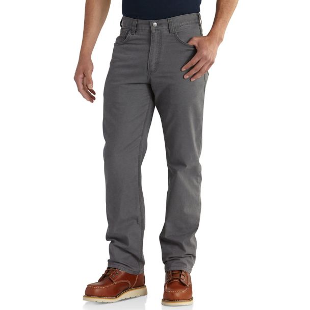 Men's 5-Pocket Pant - Relaxed Fit - Rugged Flex - Canvas - Gravel