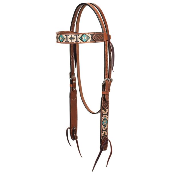 Weaver Turquoise Cross Aztec 5/8" Headstall