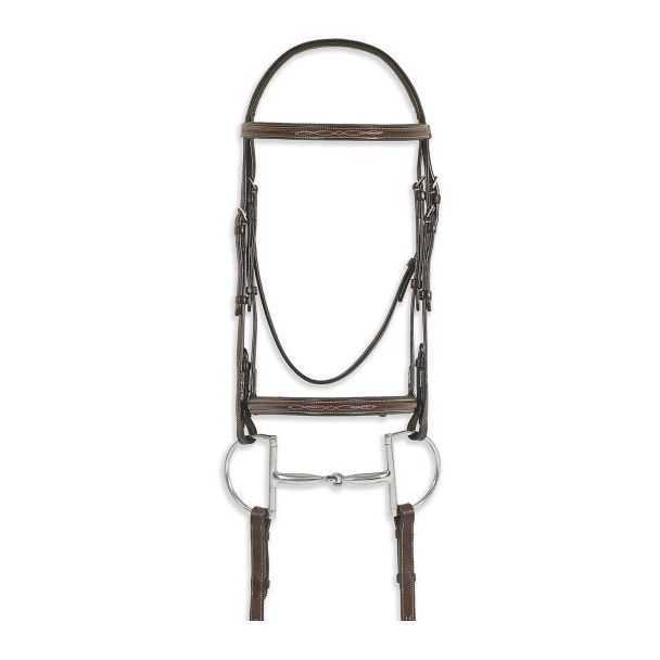 Ovation Classic Collection- Fancy Raised Comfort Crown Padded Bridle w/ Fancy Raised Laced Reins