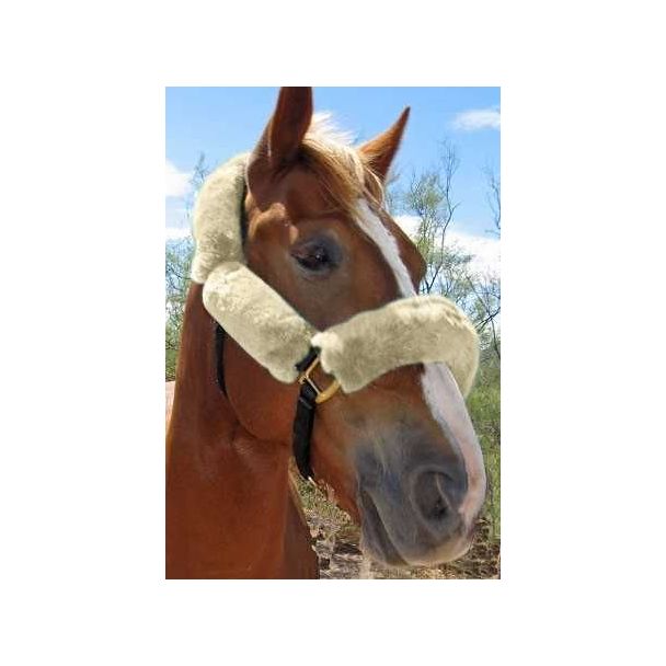 4 piece JMS Sheepskin Horse Halter Pad Set Bridle Cover&nbsp;