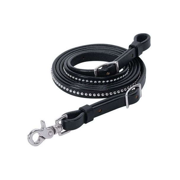 Gypsy Gold Back In Black Roper Rein 5/8" x 7'