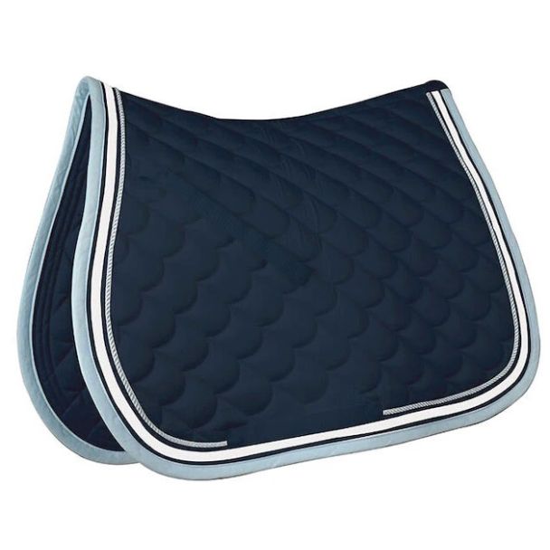 Crescent All Purpose Saddle Pad - Navy/White/Light Blue