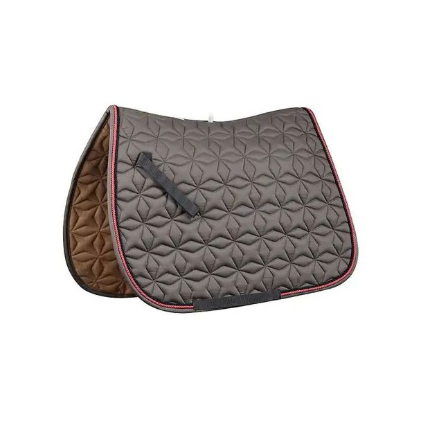 Ecole Star Quilt Close Contact Saddle Pad Black/Slate/Red