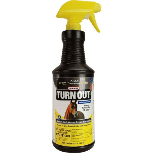 Durvet Turn Out Sweat &amp; Waterproof Formula Fly Spray - 32oz