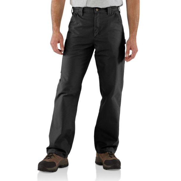 Men's Utility Work Pant - Loose Fit - Canvas - Black