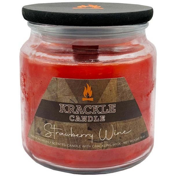 Krackle Candle - Strawberry Wine Jar Candle