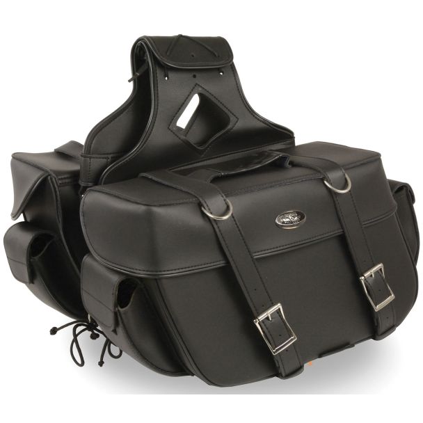 Large Zip-Off PVC Throw Over Saddle Bag