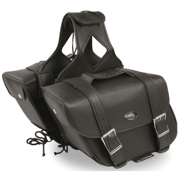 Medium Zip-Off PVC Slanted Throw Over Saddle Bag
