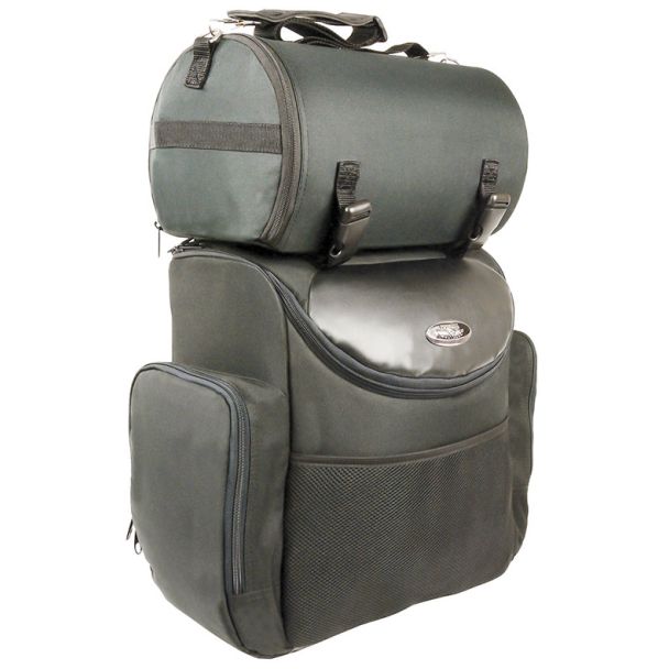 Large Nylon Two Piece Sissy Bar Bag w/ Map Pocket