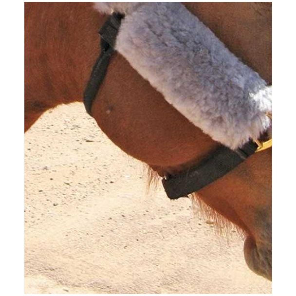 6 Inch Long Merino Sheepskin Cheek Pads Horse Halter or Bridle, Pair&nbsp;