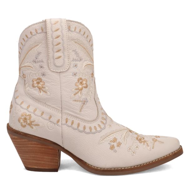 Dingo Ladies Primrose Leather Bootie - White