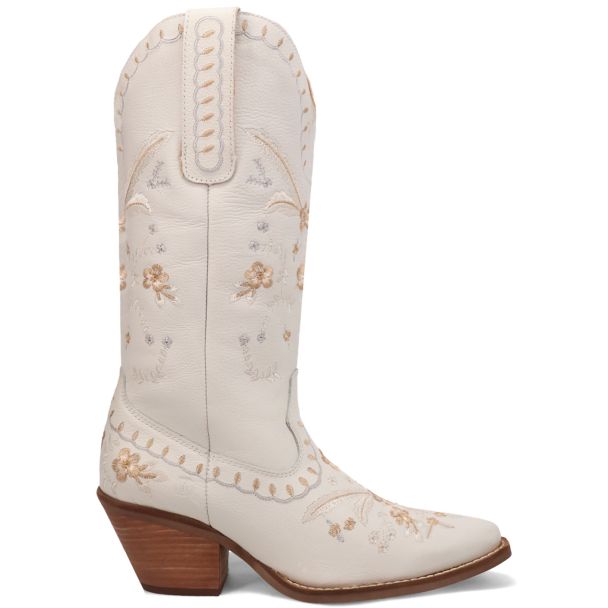 Dingo Women's Full Bloom Leather Boot - White