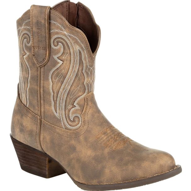 Crush by Durango Women's Distressed Shortie Western Boot - Driftwood