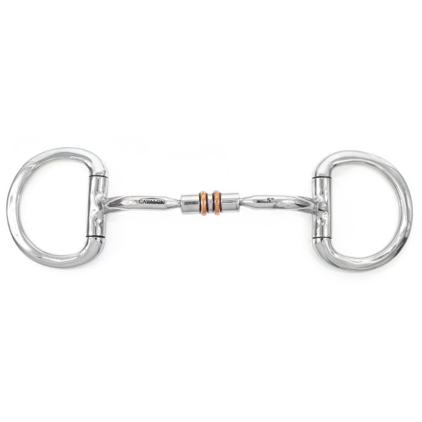 Western Eggbutt Flat Ring Barrel Snaffle Bit with Copper Rollers