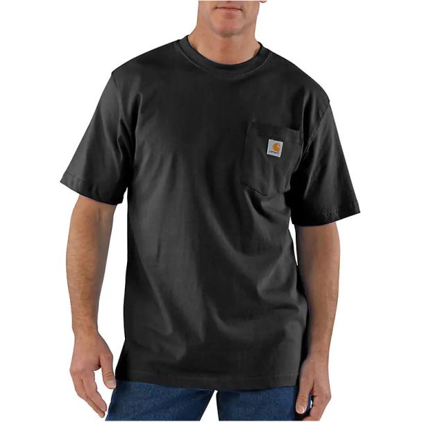 Loose Fit Heavyweight Short-Sleeve Pocket T-Shirt - Black 