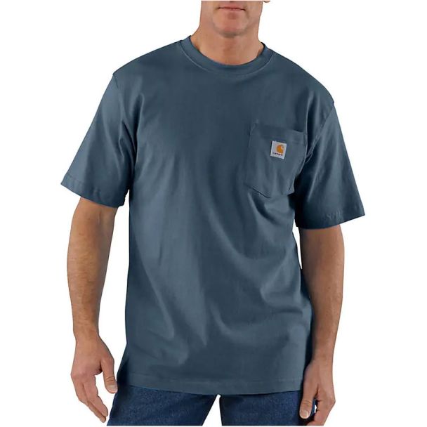 Loose Fit Heavyweight Short-Sleeve Pocket T-Shirt Big &amp; Tall - Bluestone