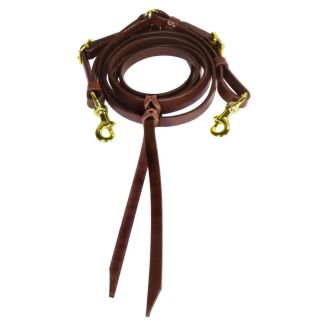 Classic Adjustable Trail Rein With Brass Hardware