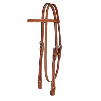 Circle Y Basketweave Tooled Brow Headstall 