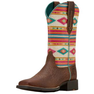 Ariat Ladies Round Up Wide Square Toe StretchFit Western Boot