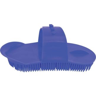 Plastic Curry Comb With Strap - Blue