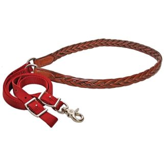 7 1/2&prime; Nylon Game Rein with Braided Leather Grip