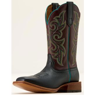 County Lane Wide Square Toe Western Boot - Black