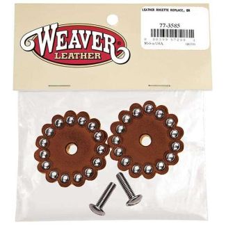 Replacement Leather Rosettes, Rich Brown