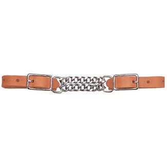 Harness Leather 3-1/2" Double Flat Link Chain Curb Strap