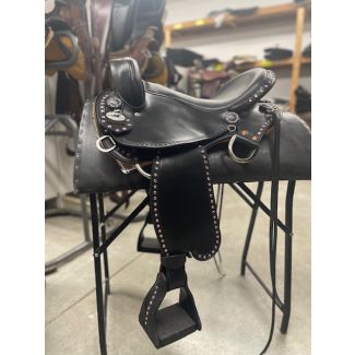 Bar J Endurance Saddle With A Shorter Pommel &amp; Pink Spots