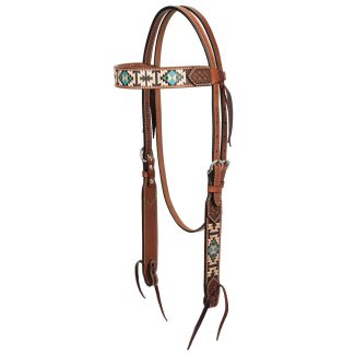 Weaver Turquoise Cross Aztec 5/8" Headstall