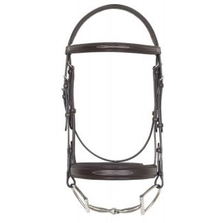 Camelot Fancy Stitched Wide Noseband Comfort Padded Snaffle Bridle - Brown