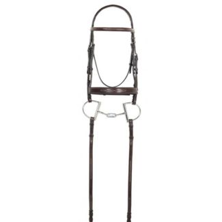 Classic Collection- Fancy Raised Comfort Crown Wide Noseband Bridle w/ Fancy Raised Laced Reins