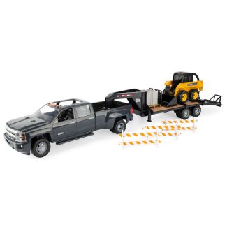 1:16 Big Farm John Deere Construction Set with Skid Loader, Chevrolet Silverado and Accessories