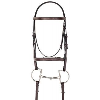 Camelot Gold Fancy Stitched Raised Padded Bridle w/ Laced Reins