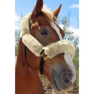 4 piece JMS Sheepskin Horse Halter Pad Set Bridle Cover&nbsp;