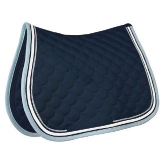 Crescent All Purpose Saddle Pad - Navy/White/Light Blue