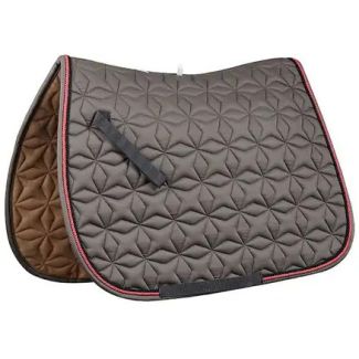 Ecole Star Quilt Close Contact Saddle Pad Black/Slate/Red