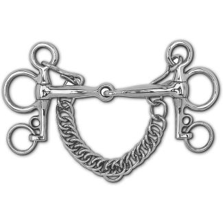 Toklat Stainless Steel Snaffle Tom Thumb Pelham Bit - 3 3/4" Cheek 5 1/2"