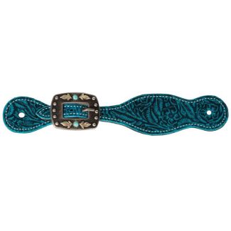 Professional's Choice Women's Aqua Floral Spur Strap