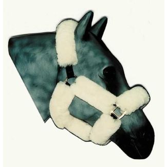 9 Piece Merino Sheepskin Shipping Halter / Bridle Cover - Natural Color
