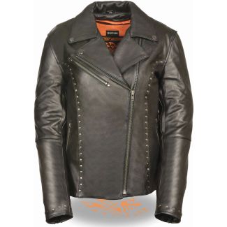 Milwaukee Leather Women&rsquo;s Classic M/C Jacket w/ Rivet Detailing