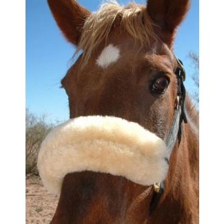 Noseband Pad 10 Inch Merino Sheepskin Horse Halter Bridle Strap - Natural Color