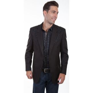 Scully Embroidered Suitcoat - Black