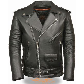 Milwaukee Leather Men&rsquo;s Classic Side Lace Police Style M/C Jacket