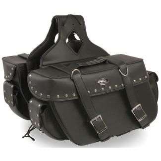 &nbsp; Large Zip-Off PVC Throw Over Riveted Saddle Bag