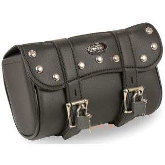 Medium Studded PVC Windshield/Tool Motorcycle Bag w/ Key Locks