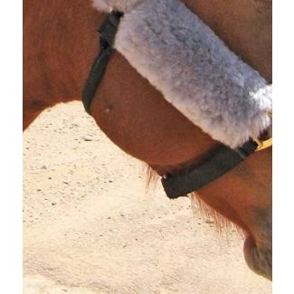 6 Inch Long Merino Sheepskin Cheek Pads Horse Halter or Bridle, Pair&nbsp;
