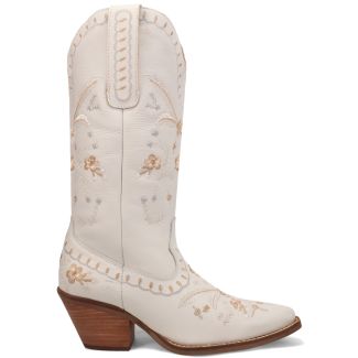 Dingo Women's Full Bloom Leather Boot - White